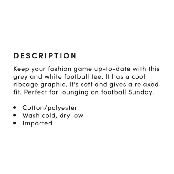 Torrid Ribcage Football Tee 2X - Picture 3 of 6